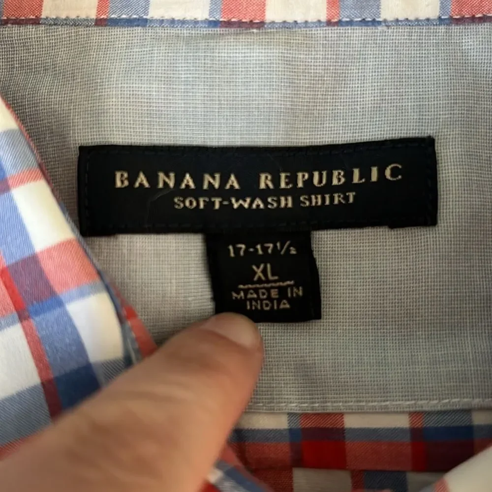 Banana Republic Soft Wash Plaid Shirt Size XL